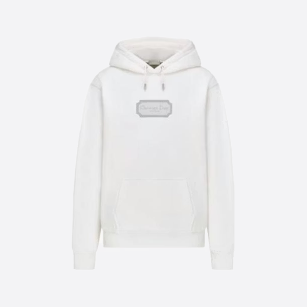 디올 자수 실버 라벨 후드티