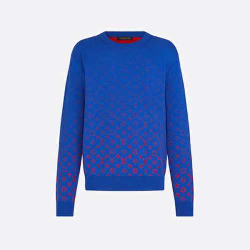 루이비통 전체 모노그램 자카드 별 그라데이션 울 니트 스웨터