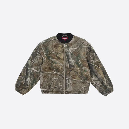 슈프림 탈부착식 지퍼 소매 플라이트 재킷/조끼/투인원 카무플라주 코트