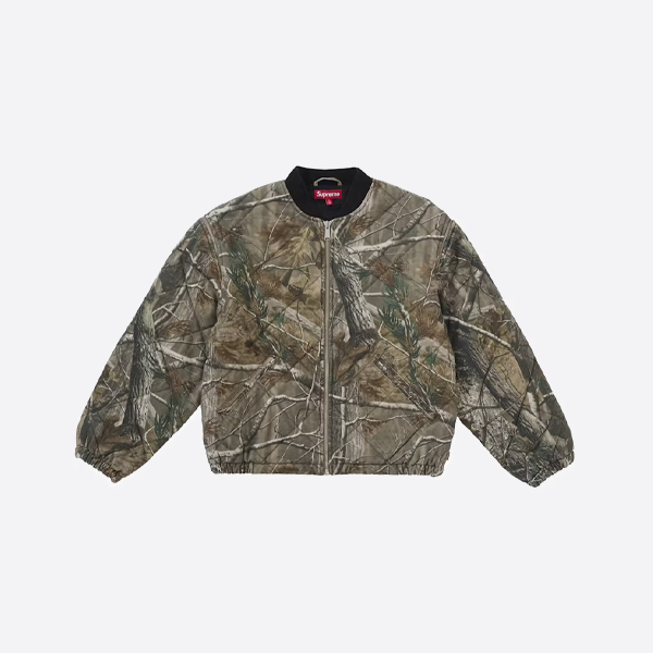 슈프림 탈부착식 지퍼 소매 플라이트 재킷/조끼/투인원 카무플라주 코트