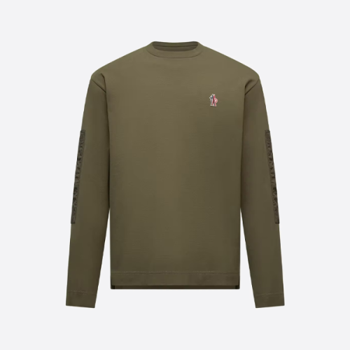 몽클레르 로고 긴팔 티셔츠 (올리브 그린)