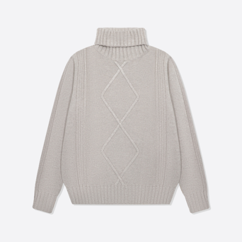 브루넬로 쿠치넬리 청키 니트 케이블 터틀넥 스웨터