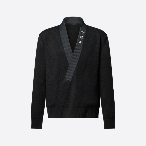 루이비통 울 혼방 컬러 트리밍 가디건