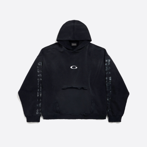 발렌시아가 투명 테이프 시리즈 후드 스웨트셔츠