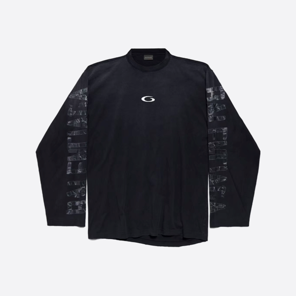 발렌시아가 투명 테이프 시리즈 긴팔 티셔츠