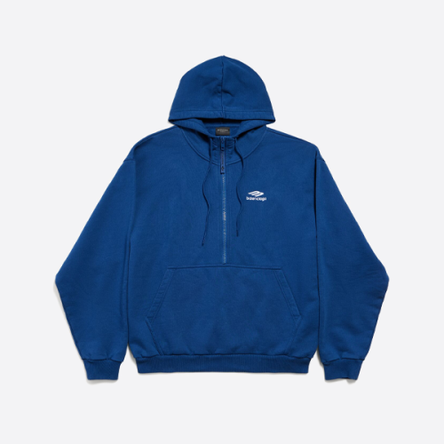 발렌시아가 스키 컬렉션 후드 스웨트셔츠, 블루