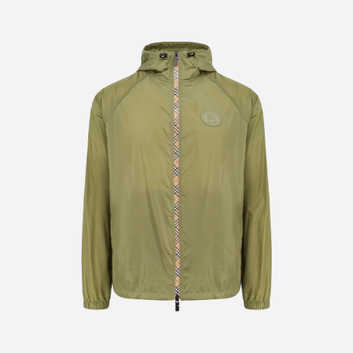 버버리 체크무늬 나일론 후드 재킷