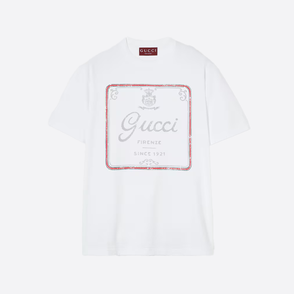 구찌 골지 빈티지 프린트 티셔츠