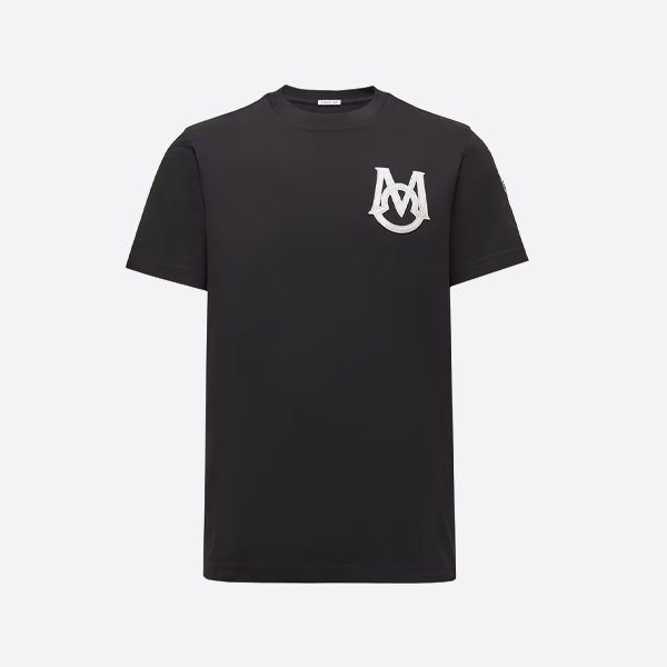 몽클레르 로고 패치 반팔 셔츠