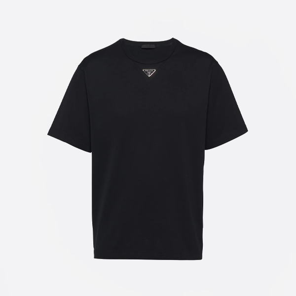 프라다 신상 반팔 블랙 티셔츠 (삼각형 로고)