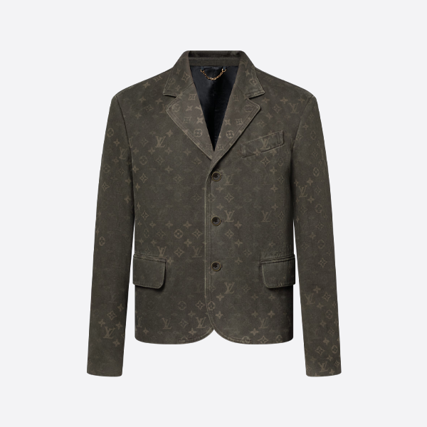 루이비통 모노그램 프린트 밀리터리 그린 수트 재킷