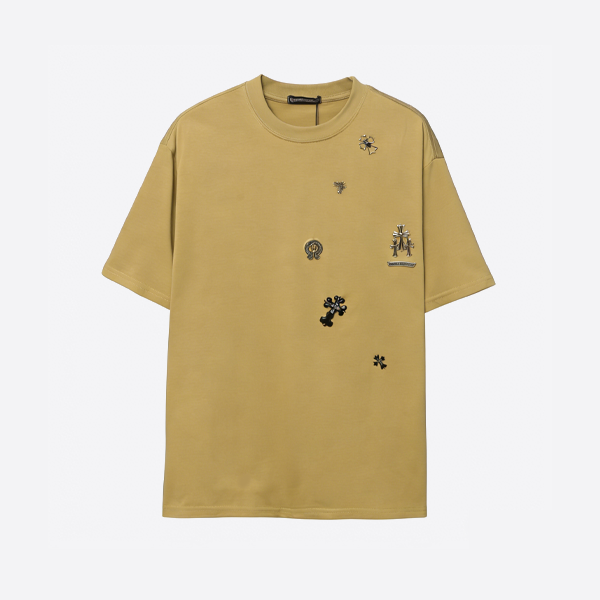 크롬하츠 반팔 노란색 셔츠