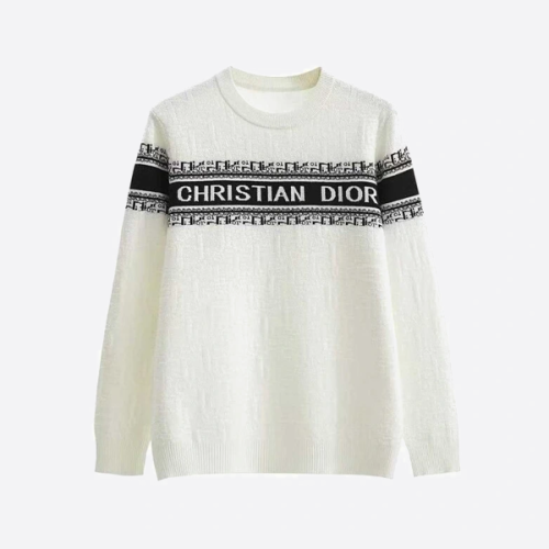디올 자카드 크루넥 스웨터