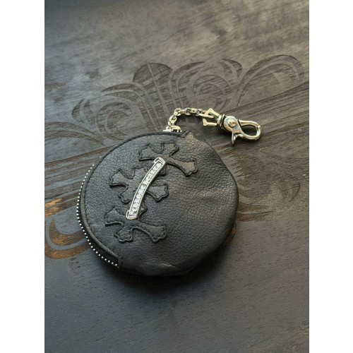 크롬하츠 스크롤 랍스터 버클 30십자 가죽 코인 지갑