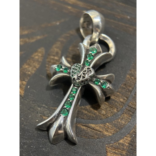 크롬하츠 그린 다이아몬드 덩굴 하트 펜던트