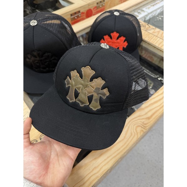 크롬 하츠 카모플라주 쓰리 크로스 패치 야구 모자