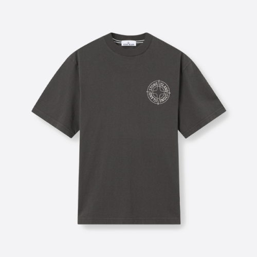 스톤 아일랜드 컴퍼스 반팔 셔츠, 블랙.