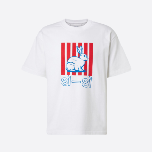 보테가 베네타 토끼 프린트 반팔 티셔츠