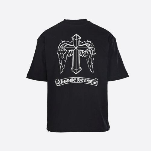 크롬하츠 고딕 레터 윙 프린트 반팔 티셔츠