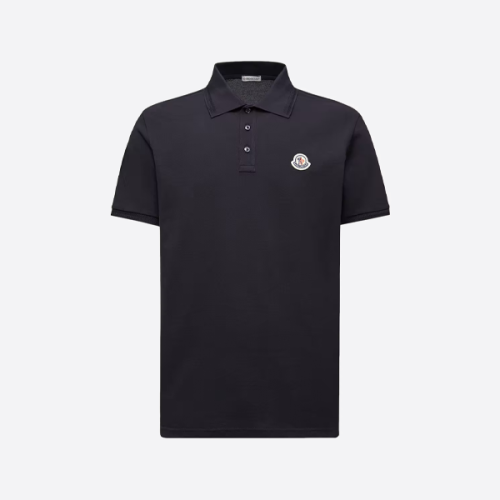 몽클레르 클래식 반팔 폴로 셔츠, 블랙.