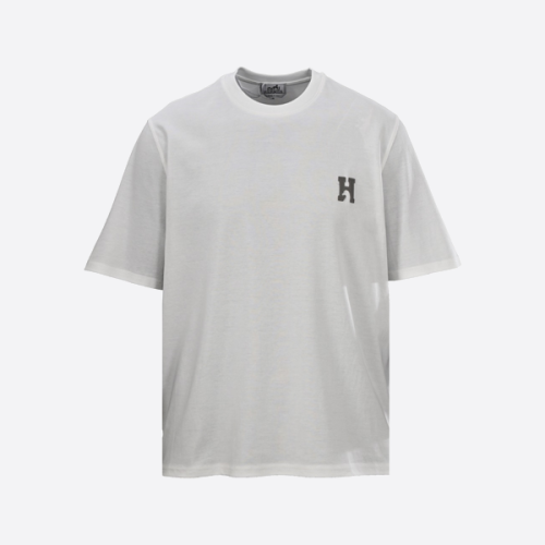 에르메스 정품 가죽 패치 반팔 티셔츠