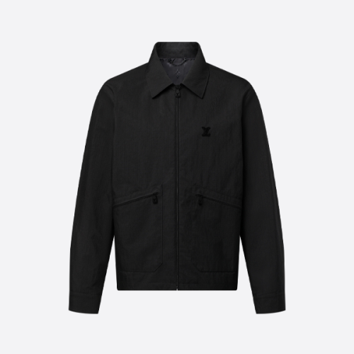 지퍼 포켓과 로고가 있는 루이비통 면 셔츠, 긴팔 작업복