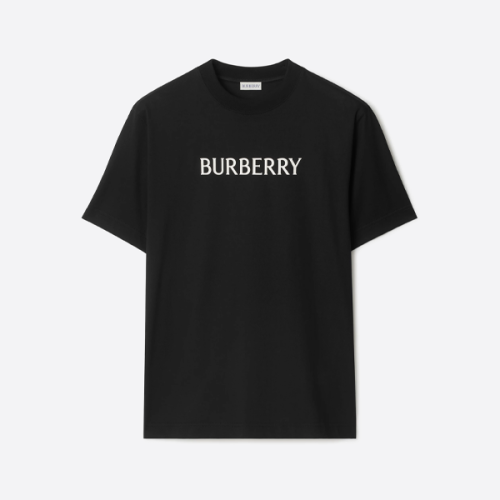 버버리 로고 반팔 셔츠, 블랙